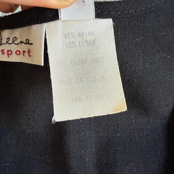 Geoffrey Beene Sport Cropped Linen Vest Black Minimalist Size 8 Made in USA - Picture 8 of 10